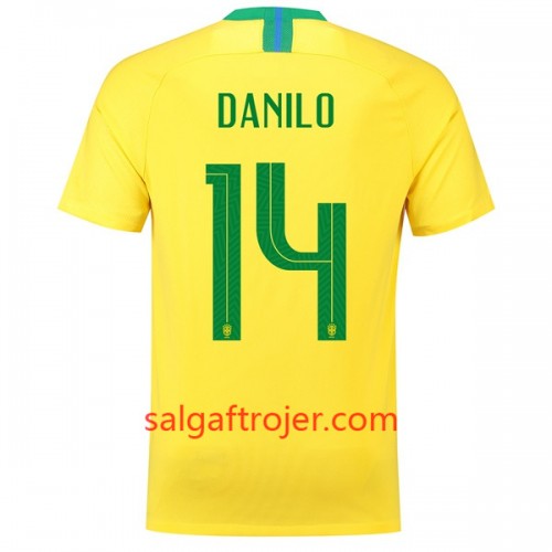 Brasilien Fodboldtrøjer Danilo 14 Hjemmebanesæt VM 2018 Brasilien Fodboldtrøjer Danilo 14 Hjemmebanesæt VM 2018